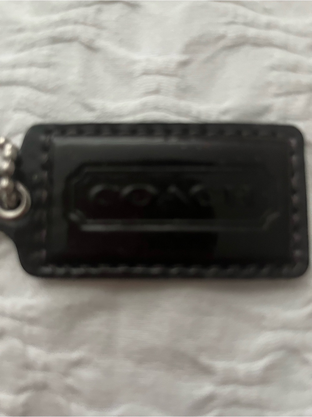 Coach Brown Leather Rectangle Keychain Tag